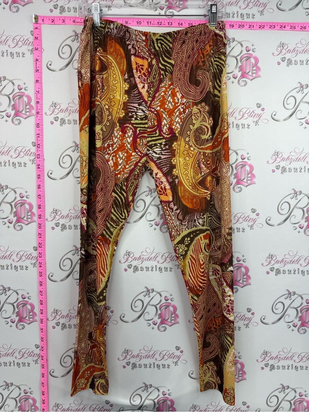 Lbisse pants leggings tights Paisley Stretch Leggings in Autumn Tones